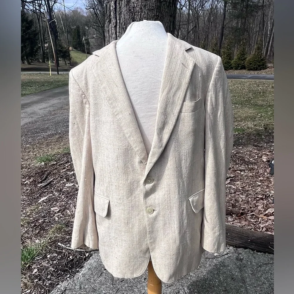 POTOMAC COLLECTION VINTAGE LIGHT BROWN TWEED BLAZER MENS 42R
